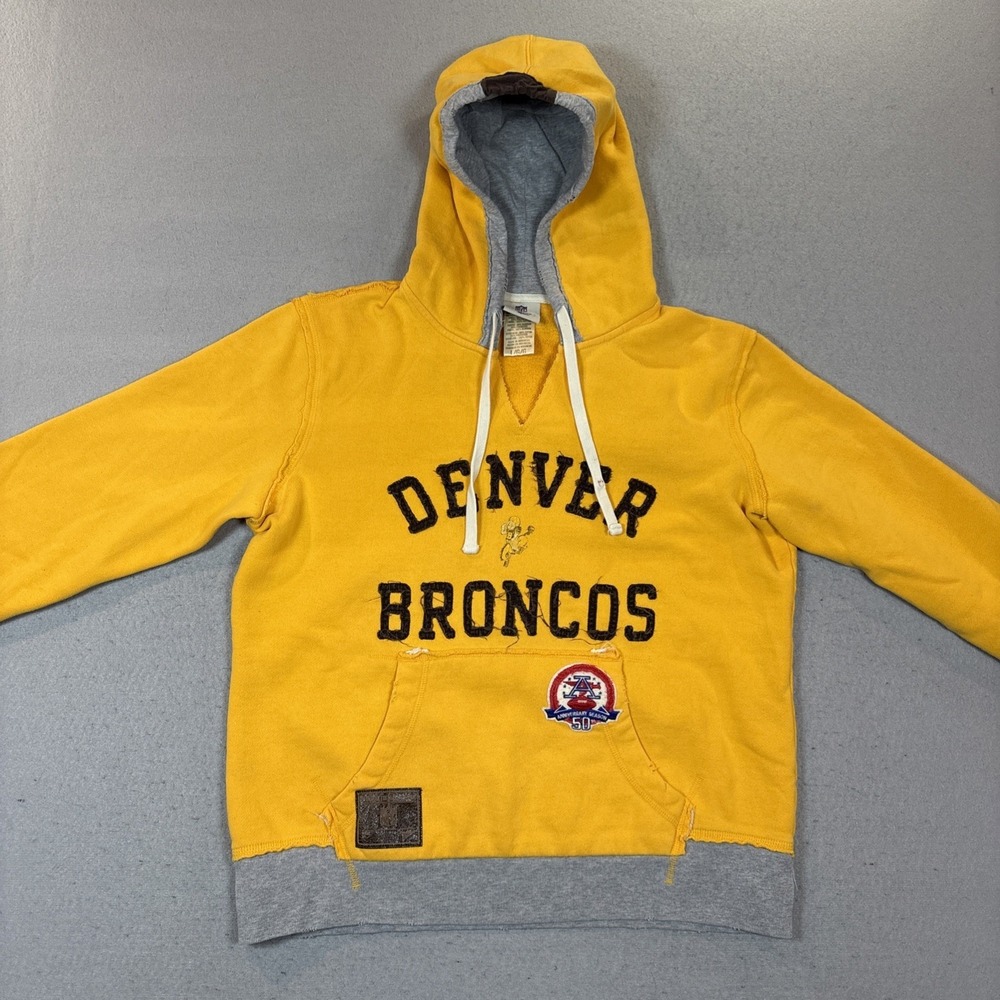 Vintage Collection Reebok Denver Broncos Hoodie Women's Large NFL Yellow